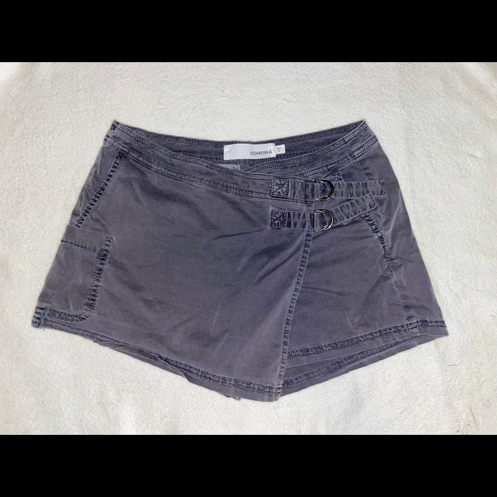 🌷4/20 Sonoma gray wash Skirt shorts side buckles